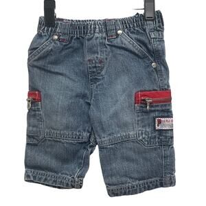 US Polo Assn Baby 3-6 Months 100% Cotton Elastic Waist Denim Jeans